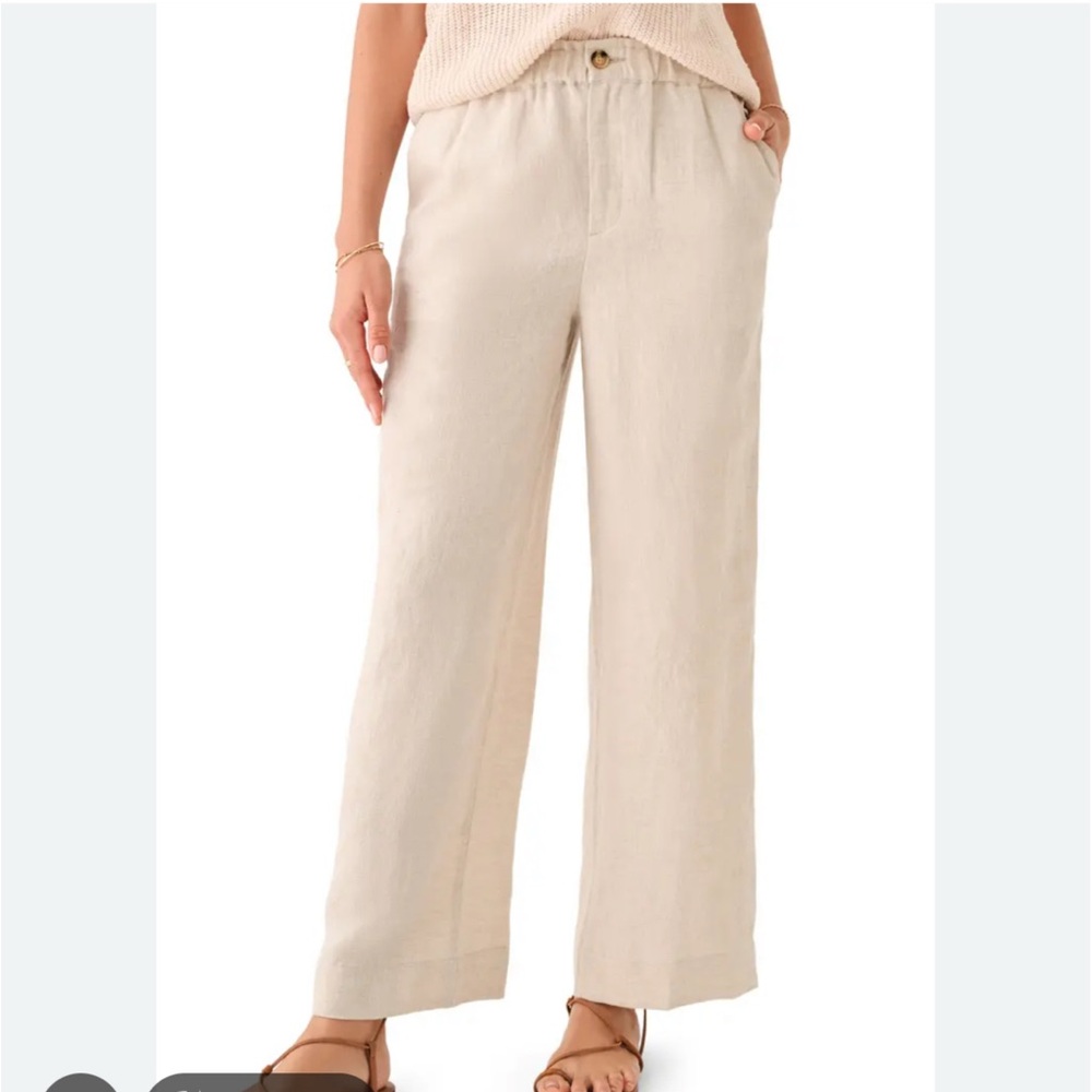 Faherty Monterey Linen Pants - Flax Wide-Leg Linen Pants